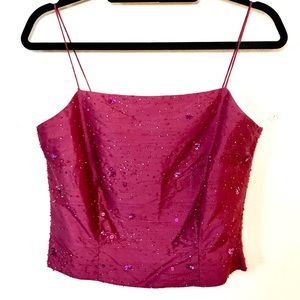 Ann Taylor pink Holiday party top